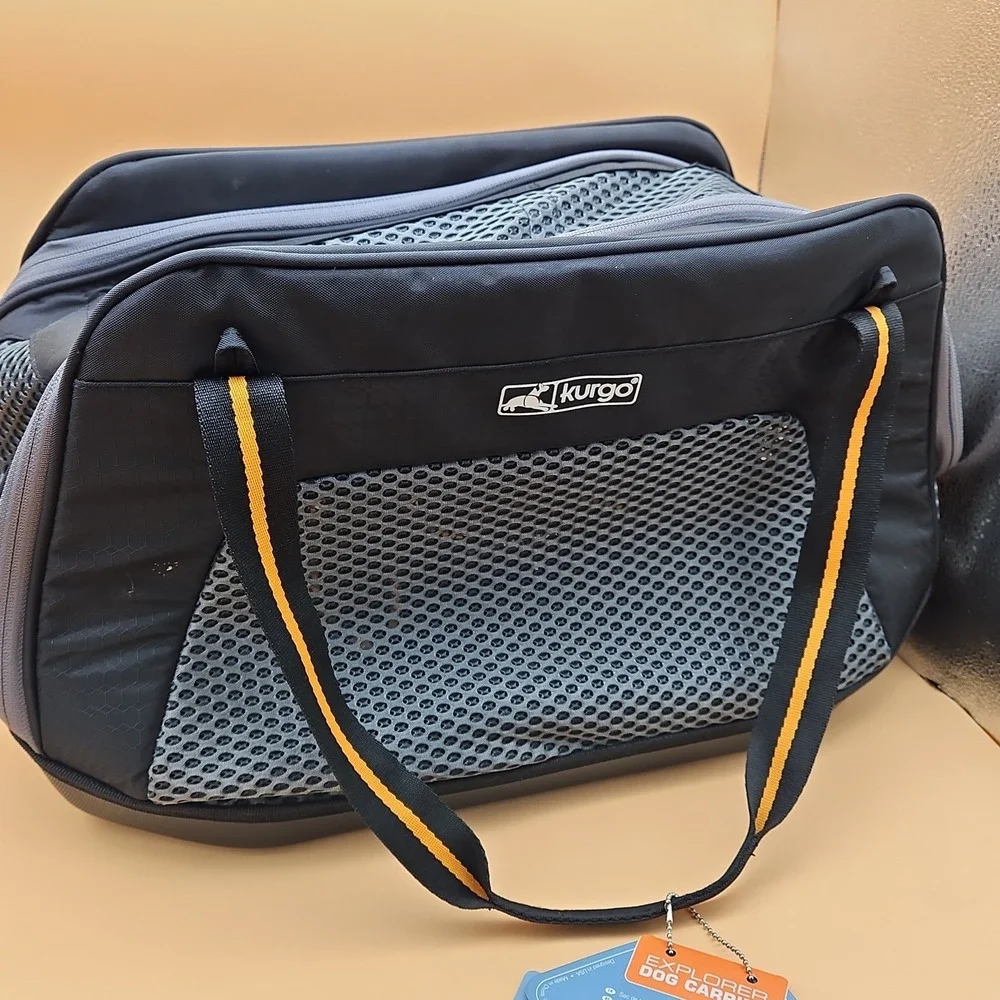 Kurgo Explorer Dog Carrier Brand New For Pets Up To 20 Pounds Black Gray Orange